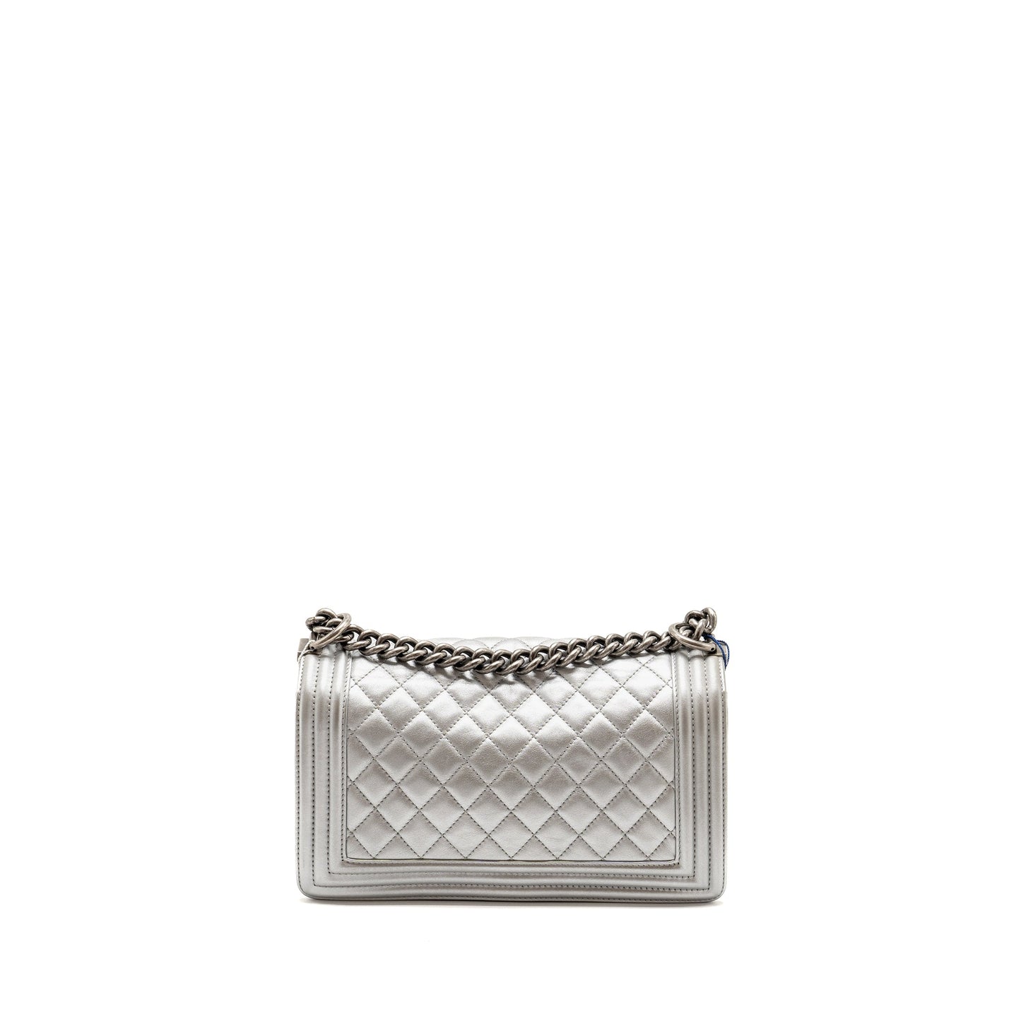 Chanel Medium Boy Bag Lambskin Silver
