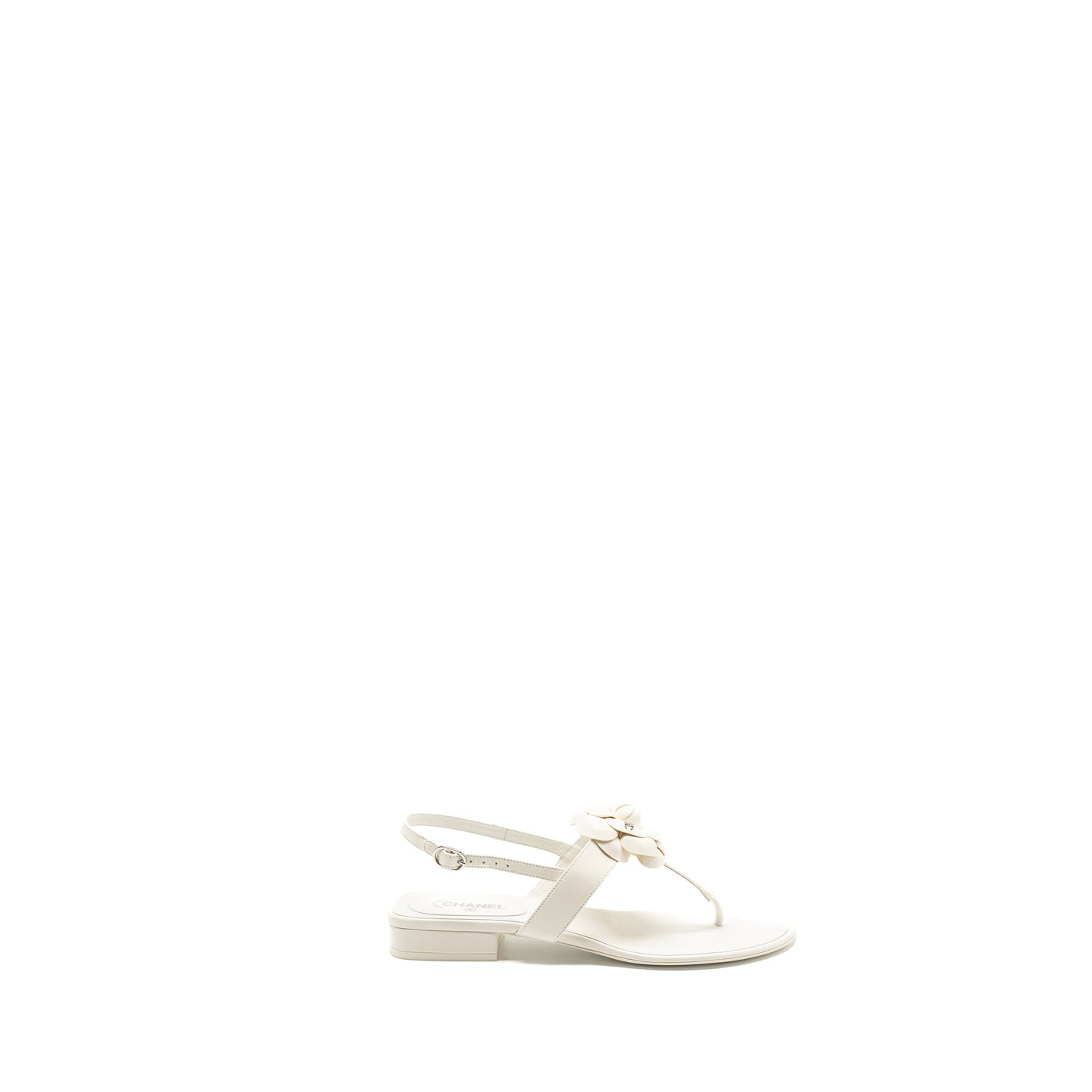Chanel Size 39 Camellia Sandals white