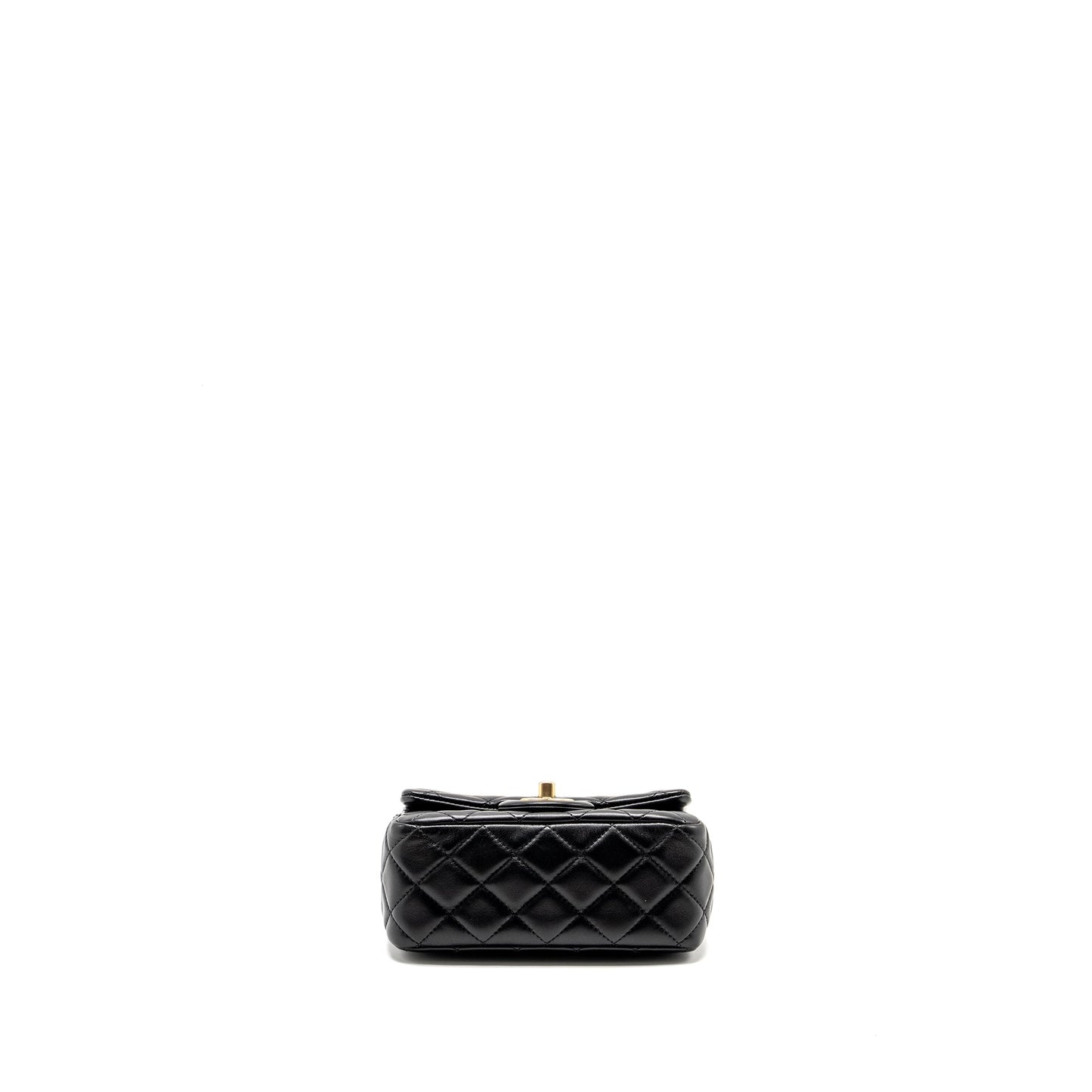 Chanel Pearl Crush Mini Square Flap Bag Lambskin Black