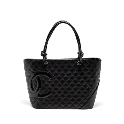 Chanel Cambon Ligne Tote Bag calfskin Black