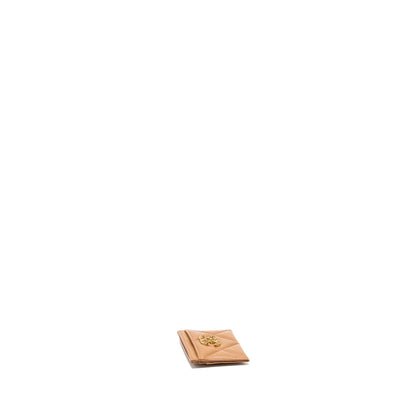 Chanel 19 Card Holder Lambskin Caramel  (Microchip)