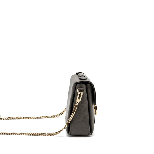 Gucci top handle messanger bag calfskin grey L