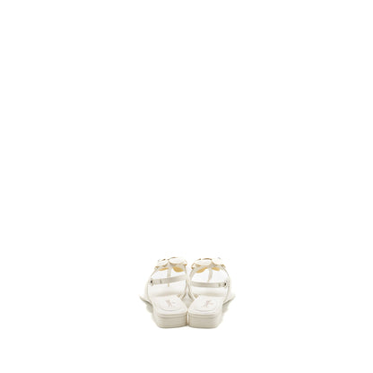 Chanel Size 39 Camellia Sandals white