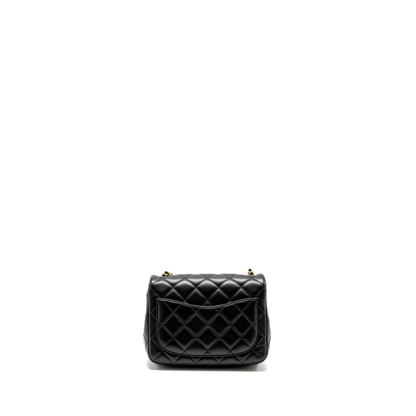Chanel Pearl Crush Mini Square Flap Bag Lambskin Black