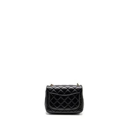 Chanel Pearl Crush Mini Square Flap Bag Lambskin Black