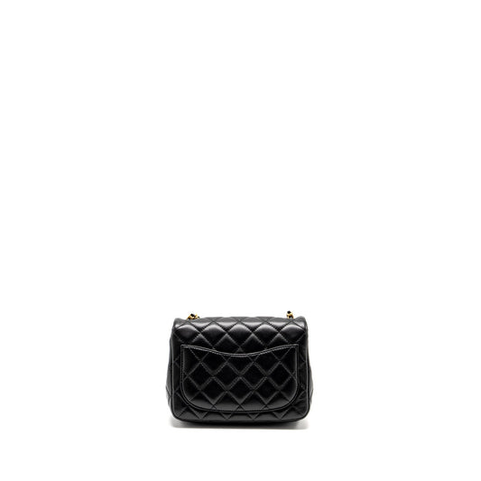 Chanel Pearl Crush Mini Square Flap Bag Lambskin Black