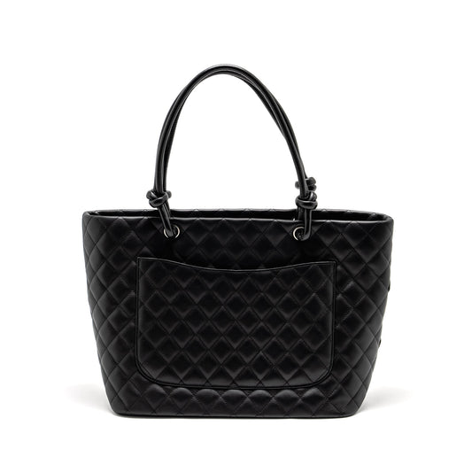 Chanel Cambon Ligne Tote Bag calfskin Black