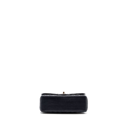 Chanel mini rectangular flap bag chevron lambskin navy