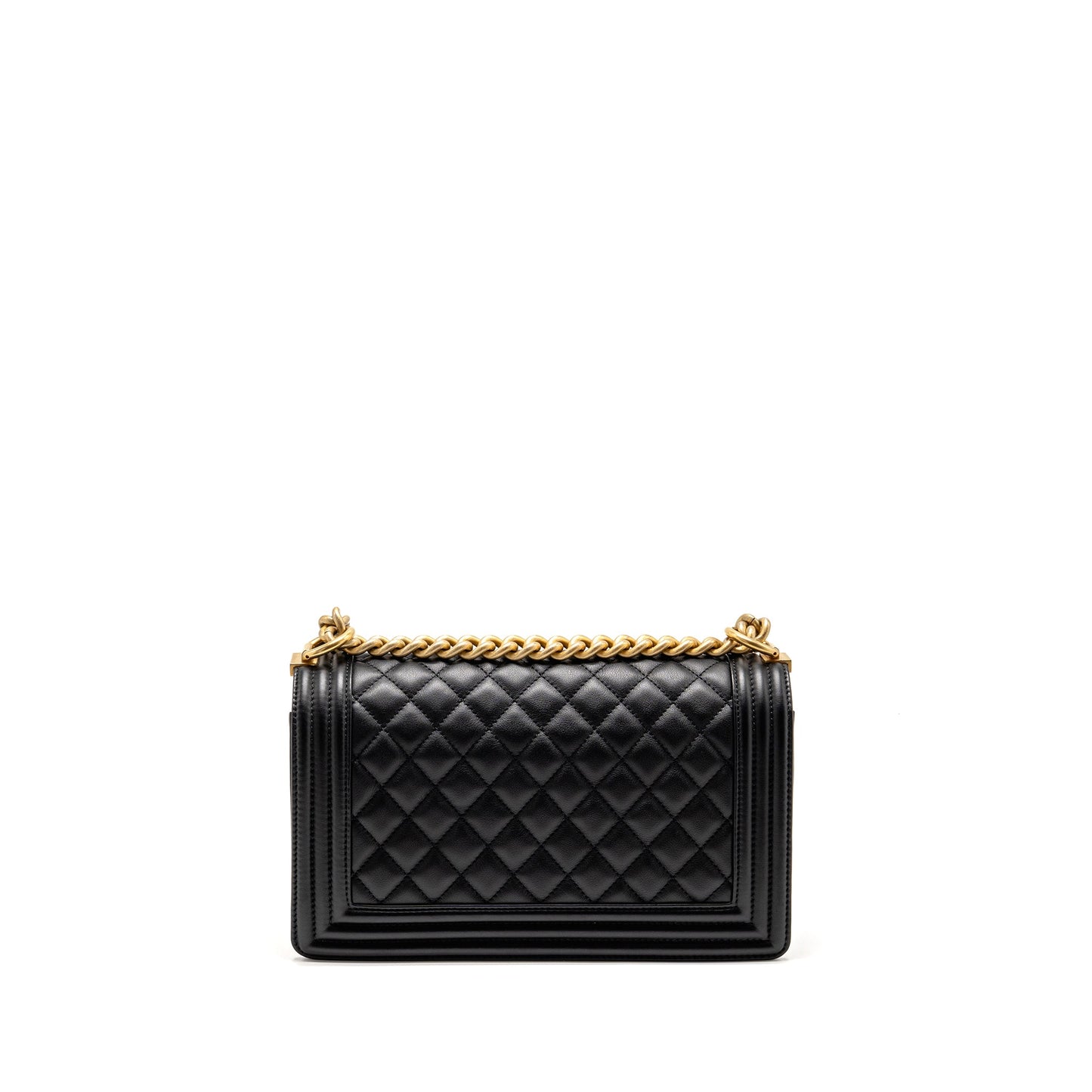 Chanel Medium boy Bag Calfskin Black  (microchip)