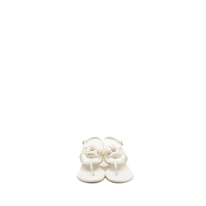 Chanel Size 39 Camellia Sandals white