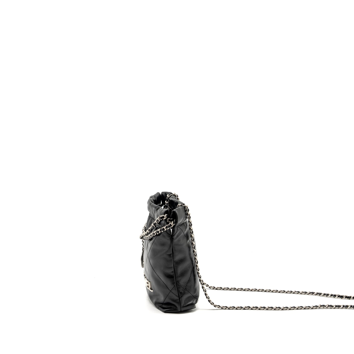 Chanel mini 22 Bag Shiny Calfskin Black  (Microchip)