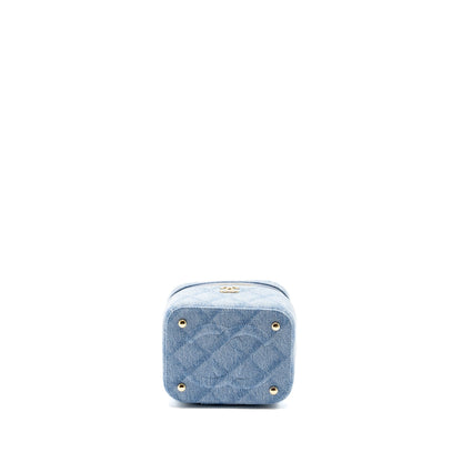 Chanel Vanity Case with Chain Denim Blue L (Microchip)