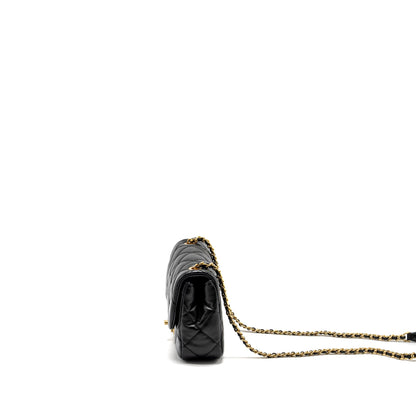 Chanel 22B Mini FlapBag Lambskin Black  (Microchip)