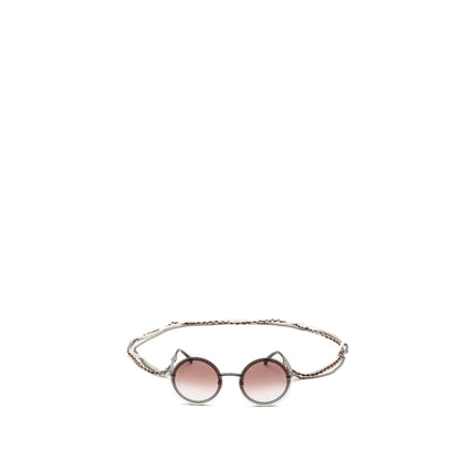 Chanel round sunglasses with chain red