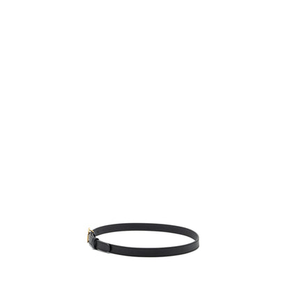 Gucci Size 80 Leather Belt Double G Buckle with Pearl Calfskin Black Brushed