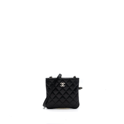 CHANEL SHOULDER BAG LAMBSKIN BLACK