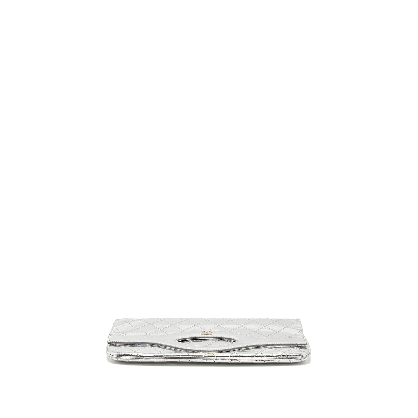 Chanel 31 Clutch Bag Goatskin Metallic Silver