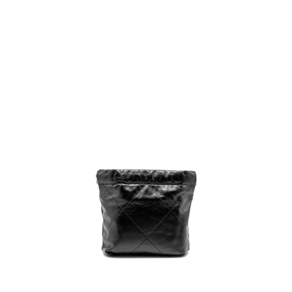 Chanel mini 22 Bag Shiny Calfskin Black  (Microchip)