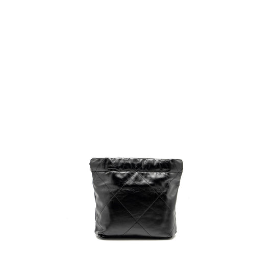 Chanel mini 22 Bag Shiny Calfskin Black  (Microchip)
