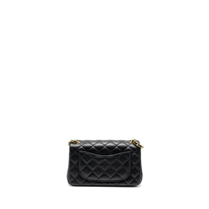 Chanel Pearl Crush Mini Rectangular Flap Bag Lambskin Black  (Microchip)