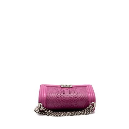 Chanel Medium Boy Bag Python Pink Brushed