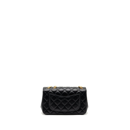 Chanel 25P Camellia Adjustable Chain Flap Bag Lambskin Black (microchip)