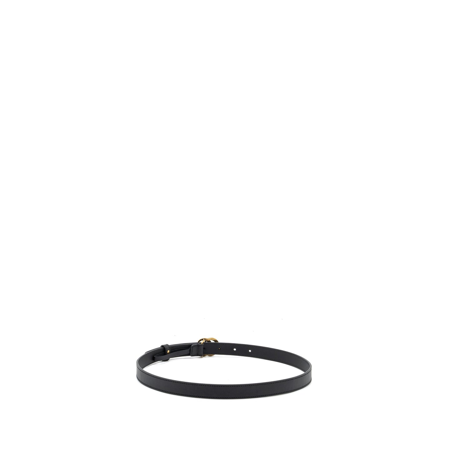 Gucci Size 80 Leather Belt Double G Buckle with Pearl Calfskin Black Brushed