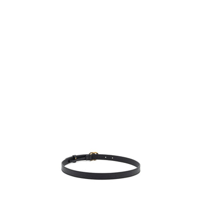 Gucci Size 80 Leather Belt Double G Buckle with Pearl Calfskin Black Brushed