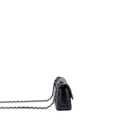 Chanel mini rectangular flap bag chevron lambskin navy