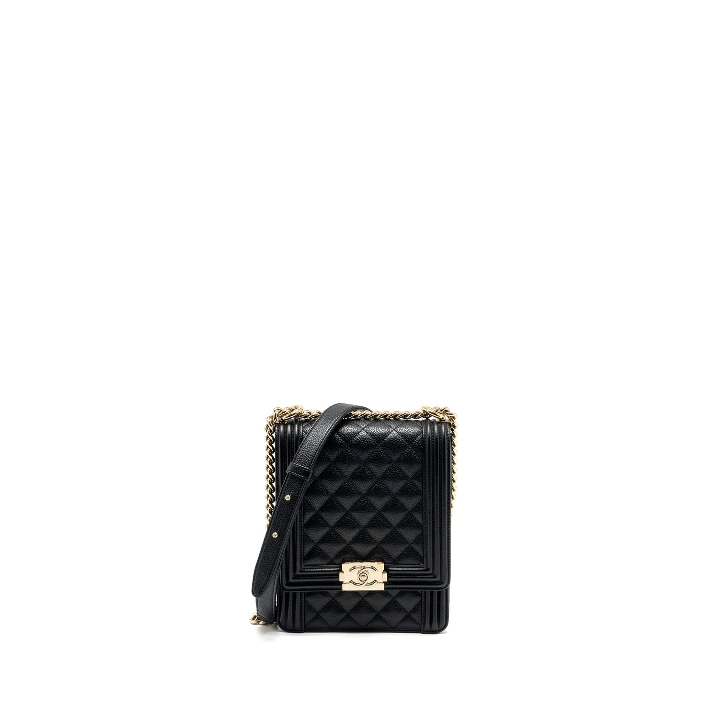 Chanel North South Boy Bag Caviar Black L