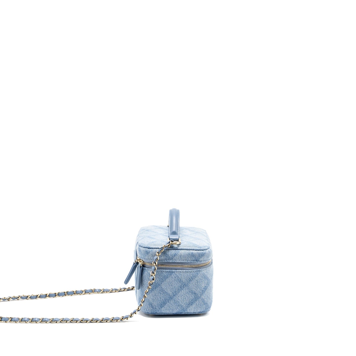 Chanel Vanity Case with Chain Denim Blue L (Microchip)