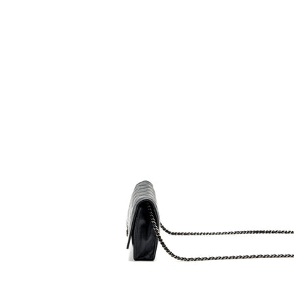 Chanel Boy Wallet On Chain Lambskin Black Ruthenium Hardware