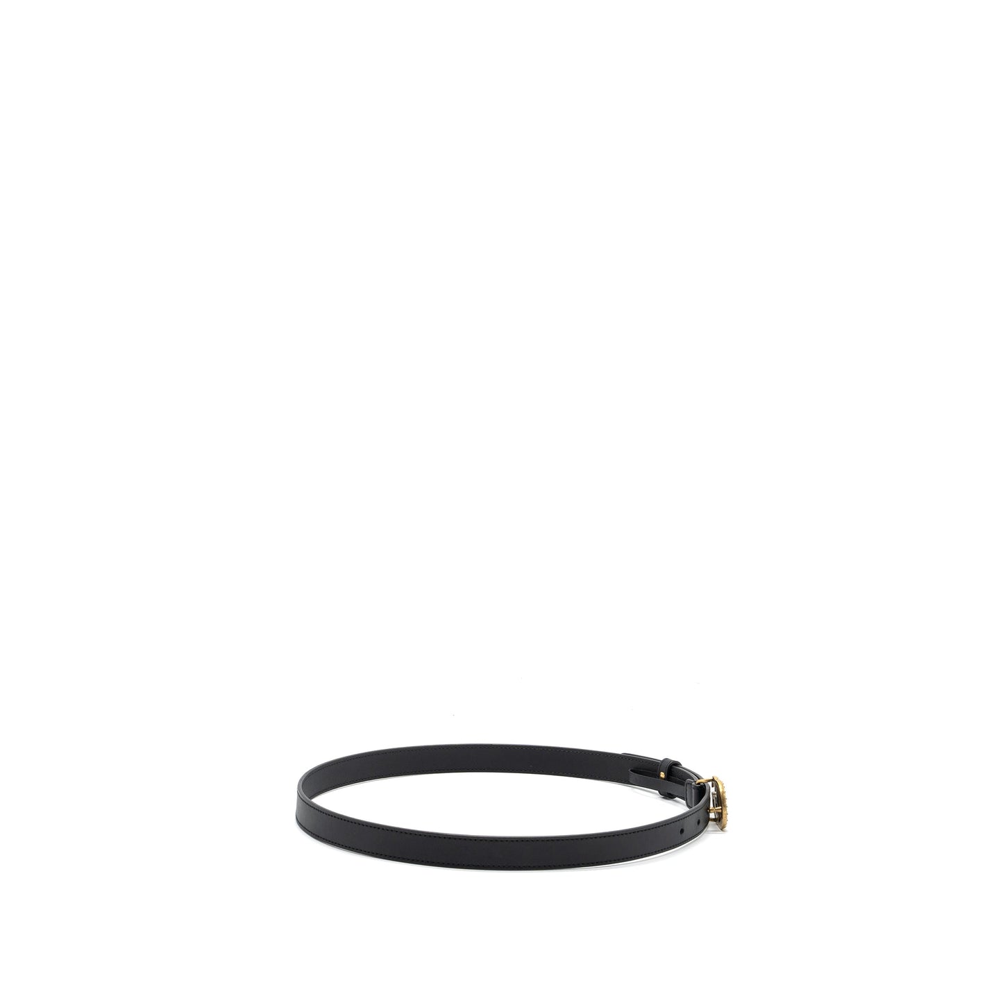 Gucci Size 80 Leather Belt Double G Buckle with Pearl Calfskin Black Brushed