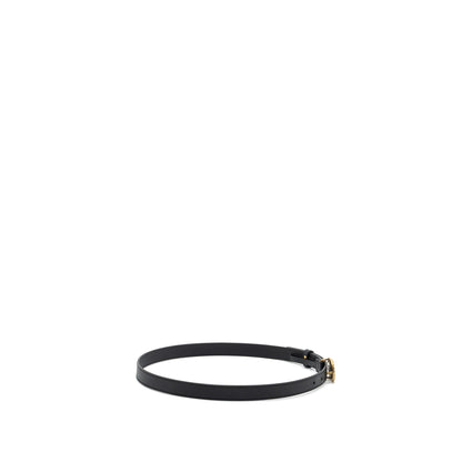 Gucci Size 80 Leather Belt Double G Buckle with Pearl Calfskin Black Brushed