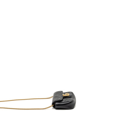 GUCCI Super Mini GG Marmont Calfskin Black