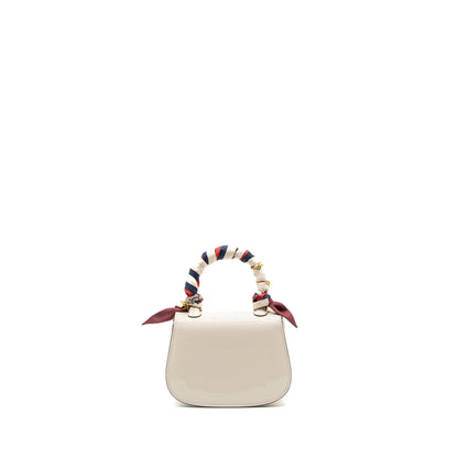 Gucci Bamboo 1947 Mini Top Handle Bag Patent Leather White