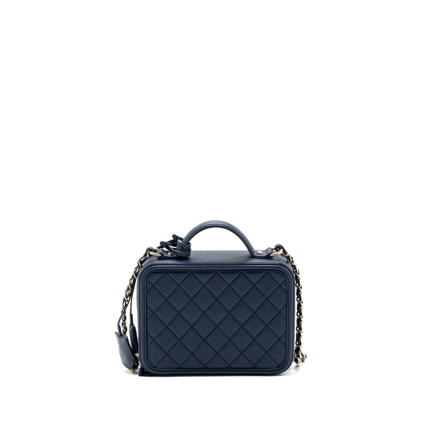 Chanel Filigree camera bag caviar dark blue L