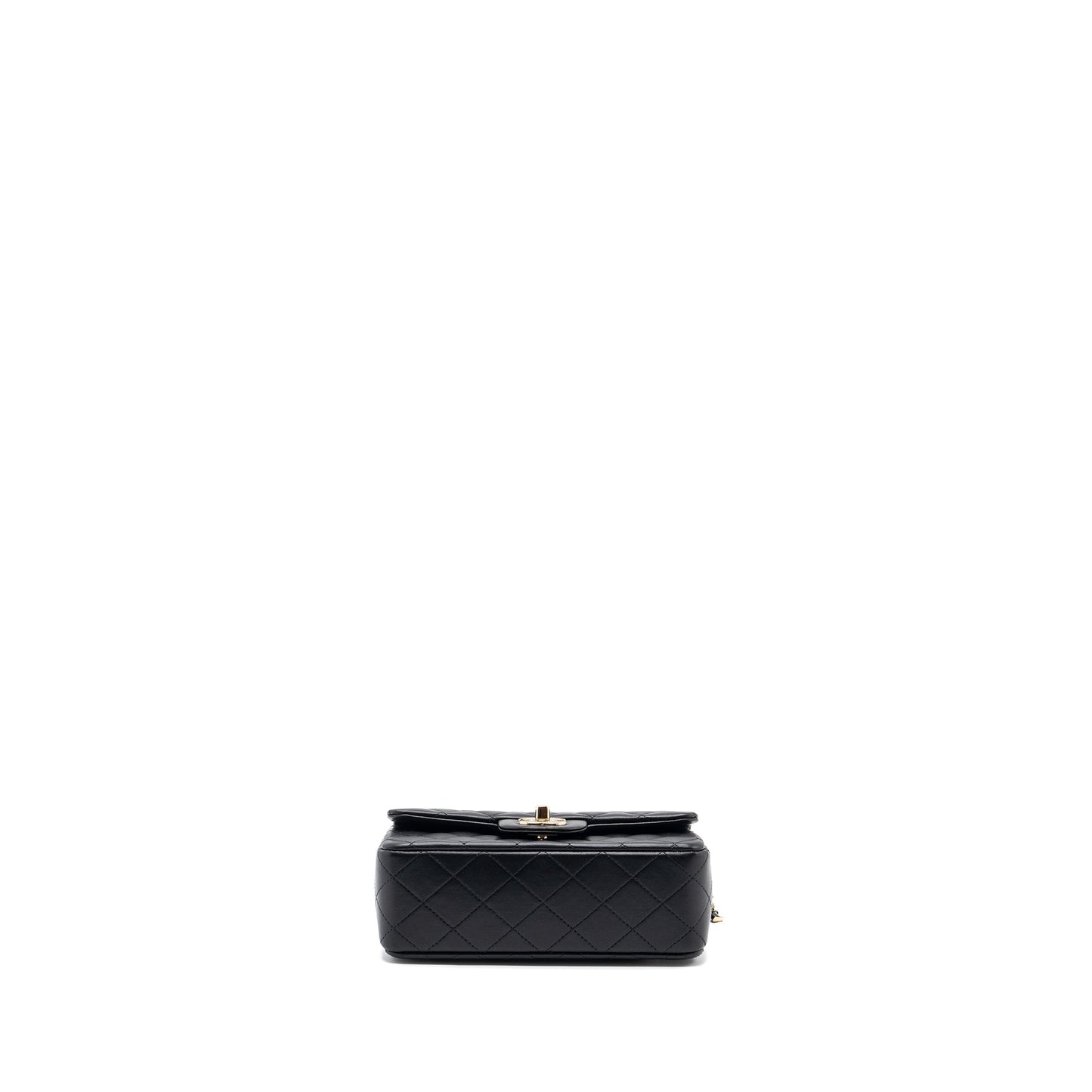 Chanel 22P Lion Charm Top Handle Mini Rectangular Flap Bag Lambskin Black L (microchip)
