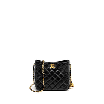 Chanel 22B Pearl Crush Hobo Bag Lambskin BLACK  (Microchip)