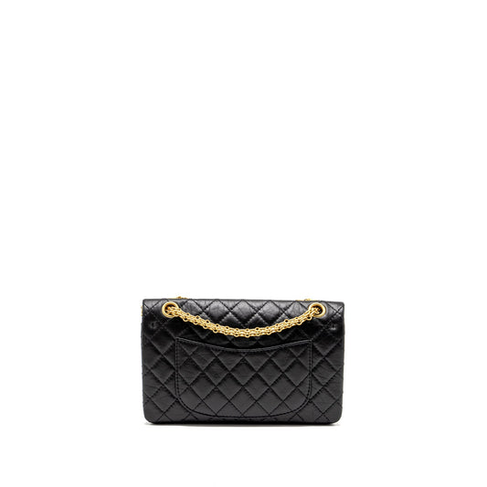 Chanel Small 2.55 Reissue Double Flap Bag Aged Calfskin Black  (Microchip)