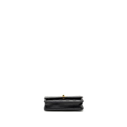 CHANEL 23A Lion Charms Wallet On Chain Lambskin Black  (microchip)
