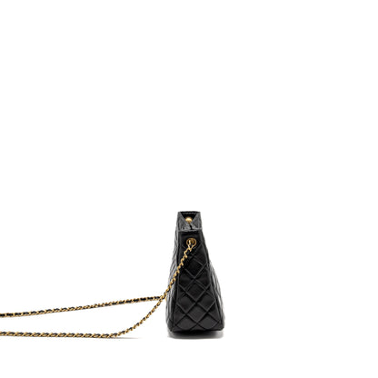 Chanel 22B Pearl Crush Hobo Bag Lambskin BLACK  (Microchip)