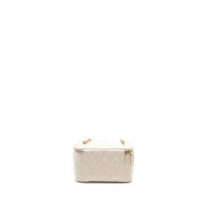 Chanel Pearl Crush Long Vanity Case Lambskin White  (Microchip)