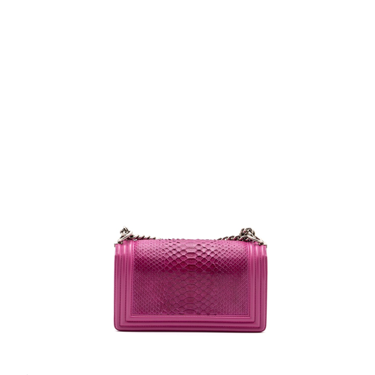 Chanel Medium Boy Bag Python Pink Brushed