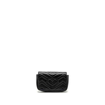GUCCI Super Mini GG Marmont Calfskin Black