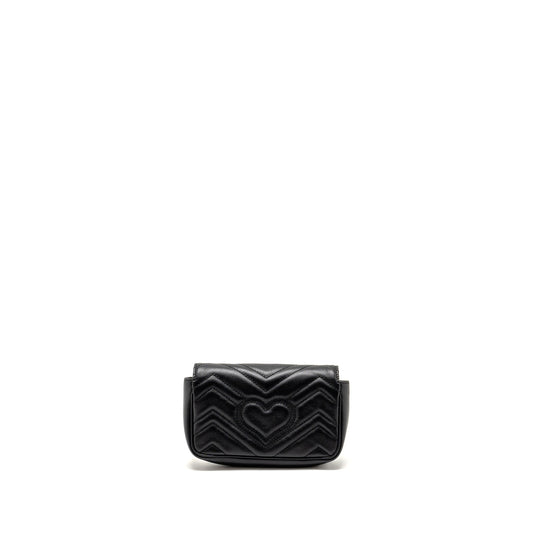 GUCCI Super Mini GG Marmont Calfskin Black