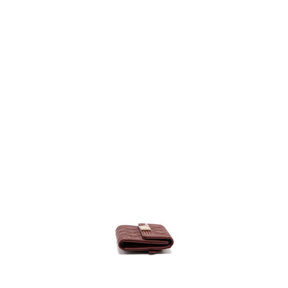 Chanel boy compact wallet caviar dark red