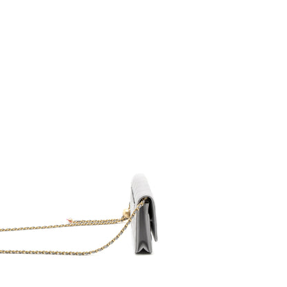 Chanel Pearl Crush Wallet on Chain Lambskin Light Grey Brushed  (Microchip)