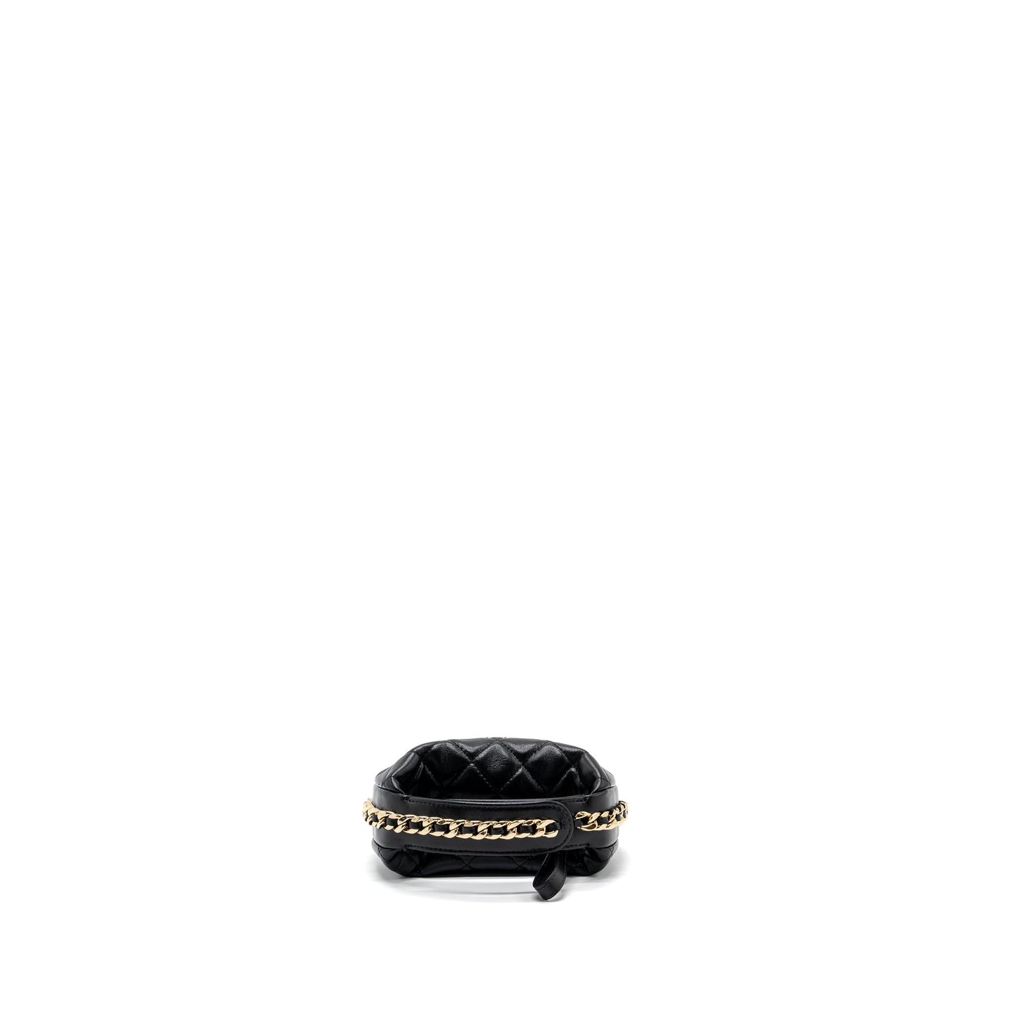 Chanel 23C round Clutch lambskin black  (microchip)