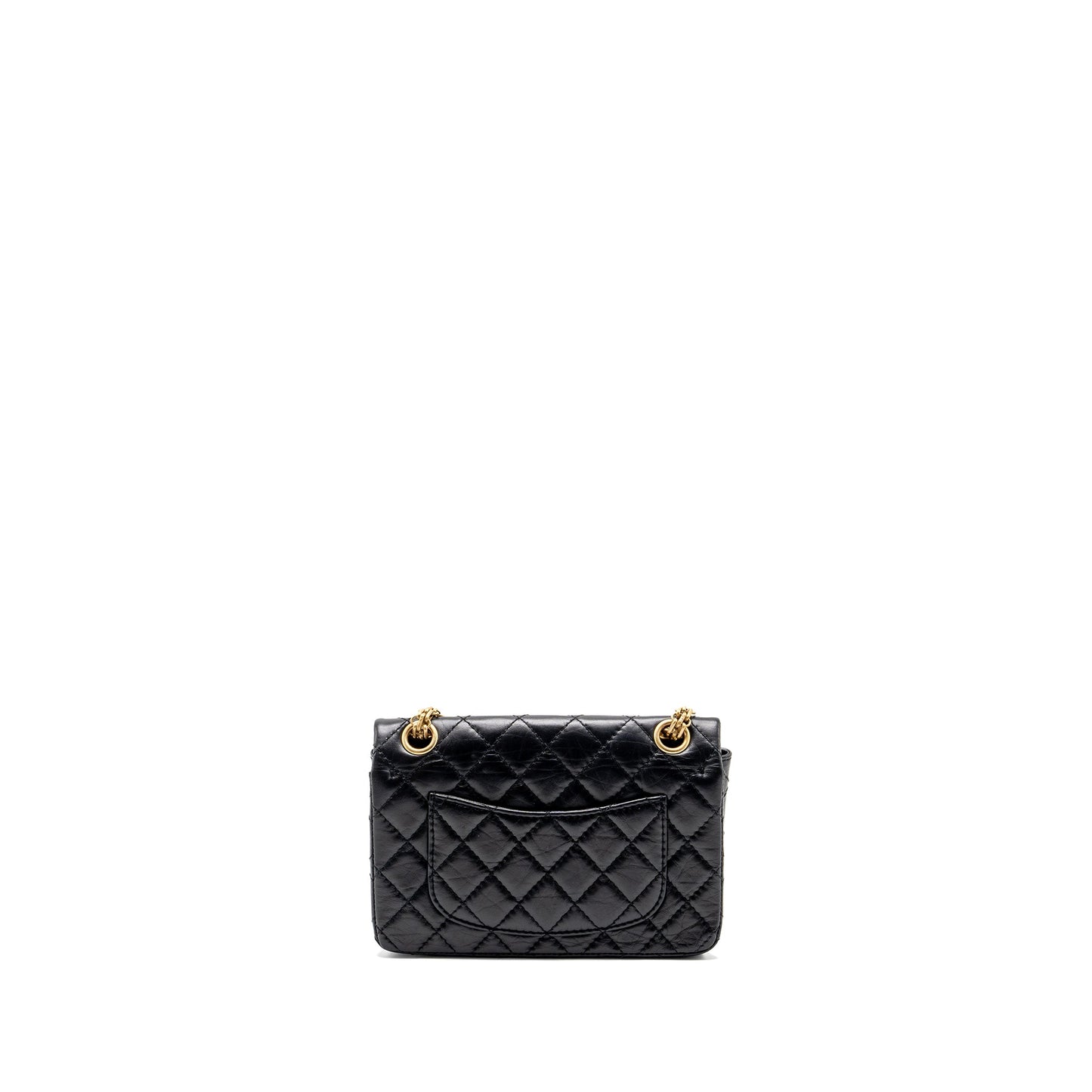 Chanel mini 2.55 reissue flap bag aged calfskin black